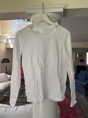 J. Crew White Long Sleeve Crewneck Tee